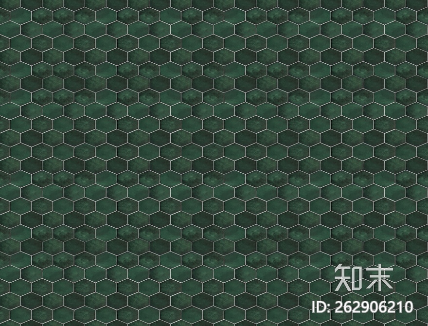 无缝复古墨绿六角砖贴图下载【ID:262906210】