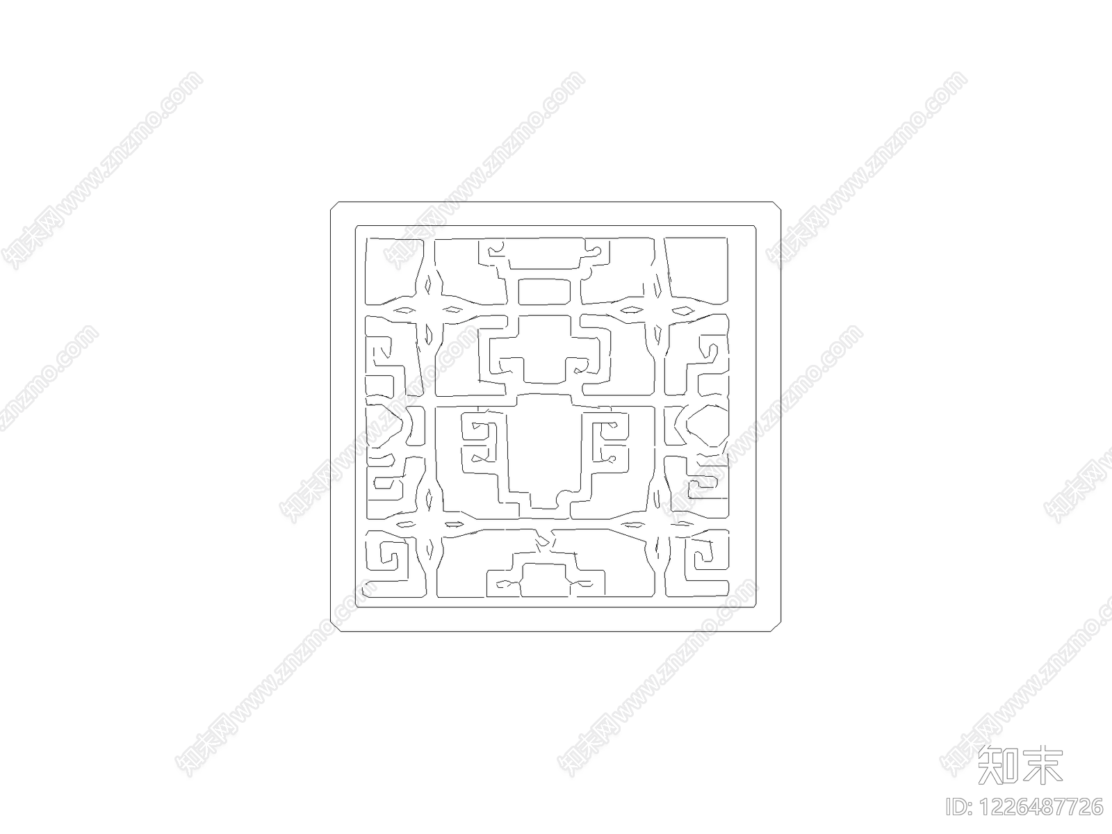 格栅装饰构件CAD图纸
