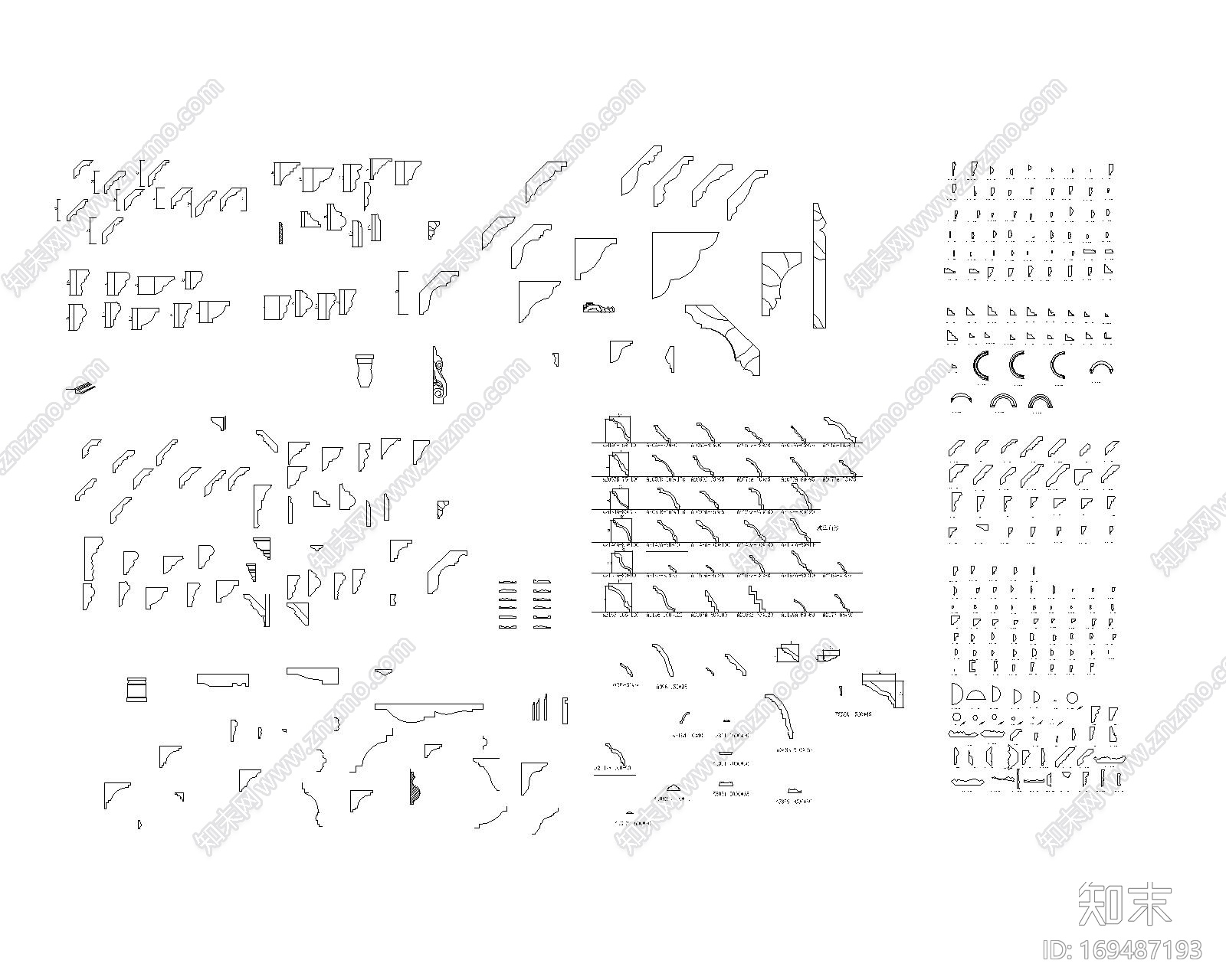 欧式CAD线条组合大全施工图下载【ID:169487193】