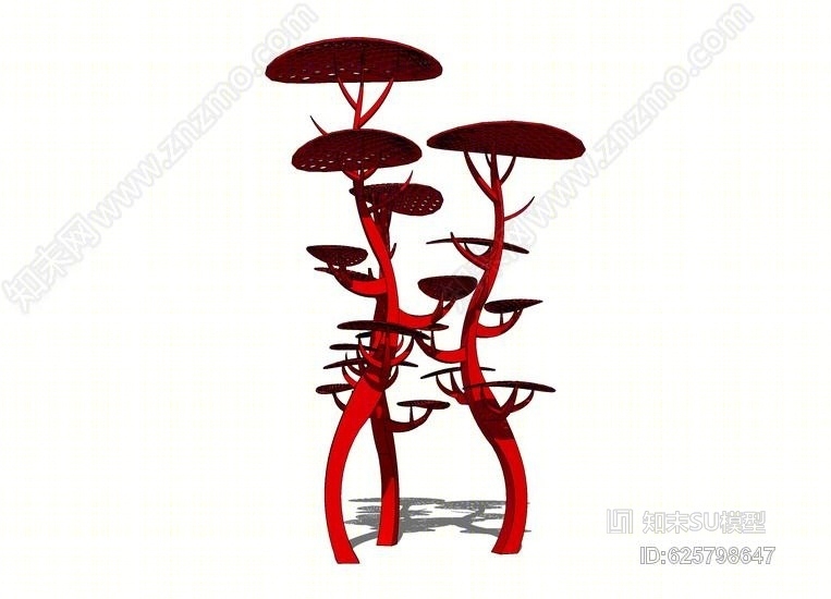 抽象树雕塑SU模型下载【ID:625798647】