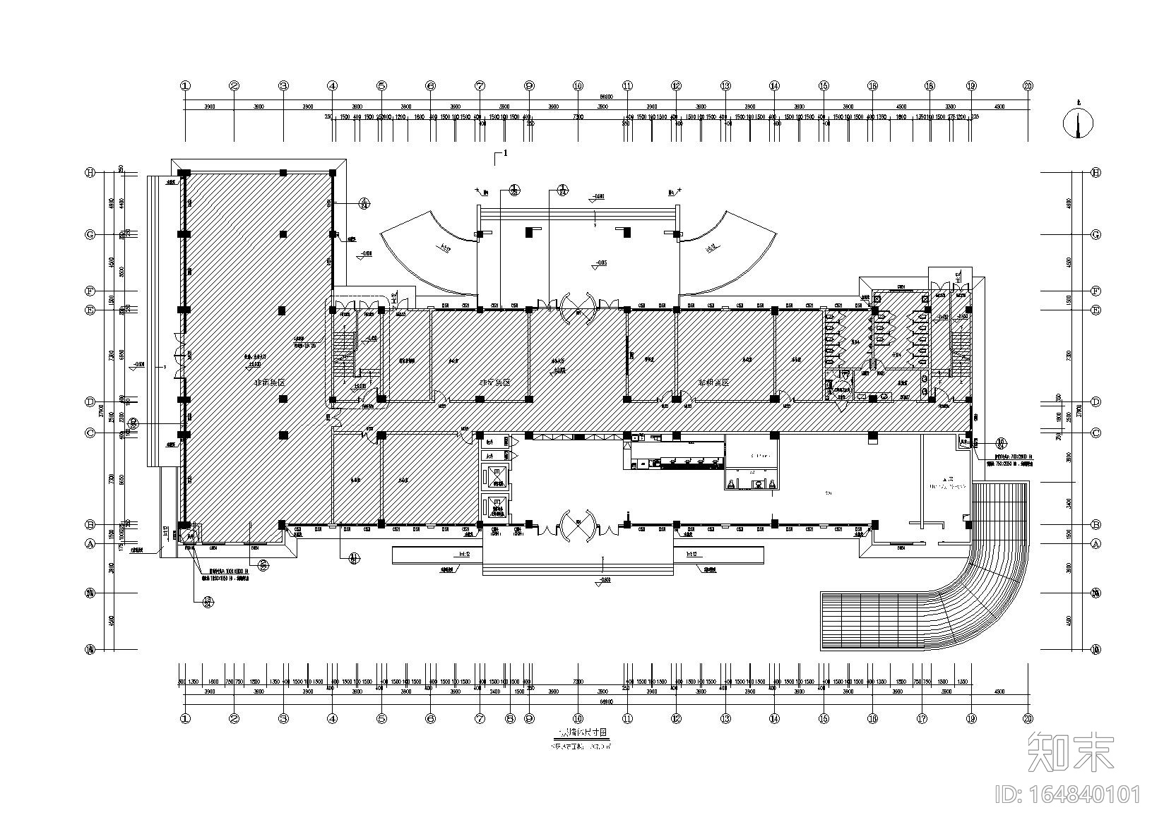 [河南]汝州商务酒店CAD施工图_附效果图cad施工图下载【ID:164840101】