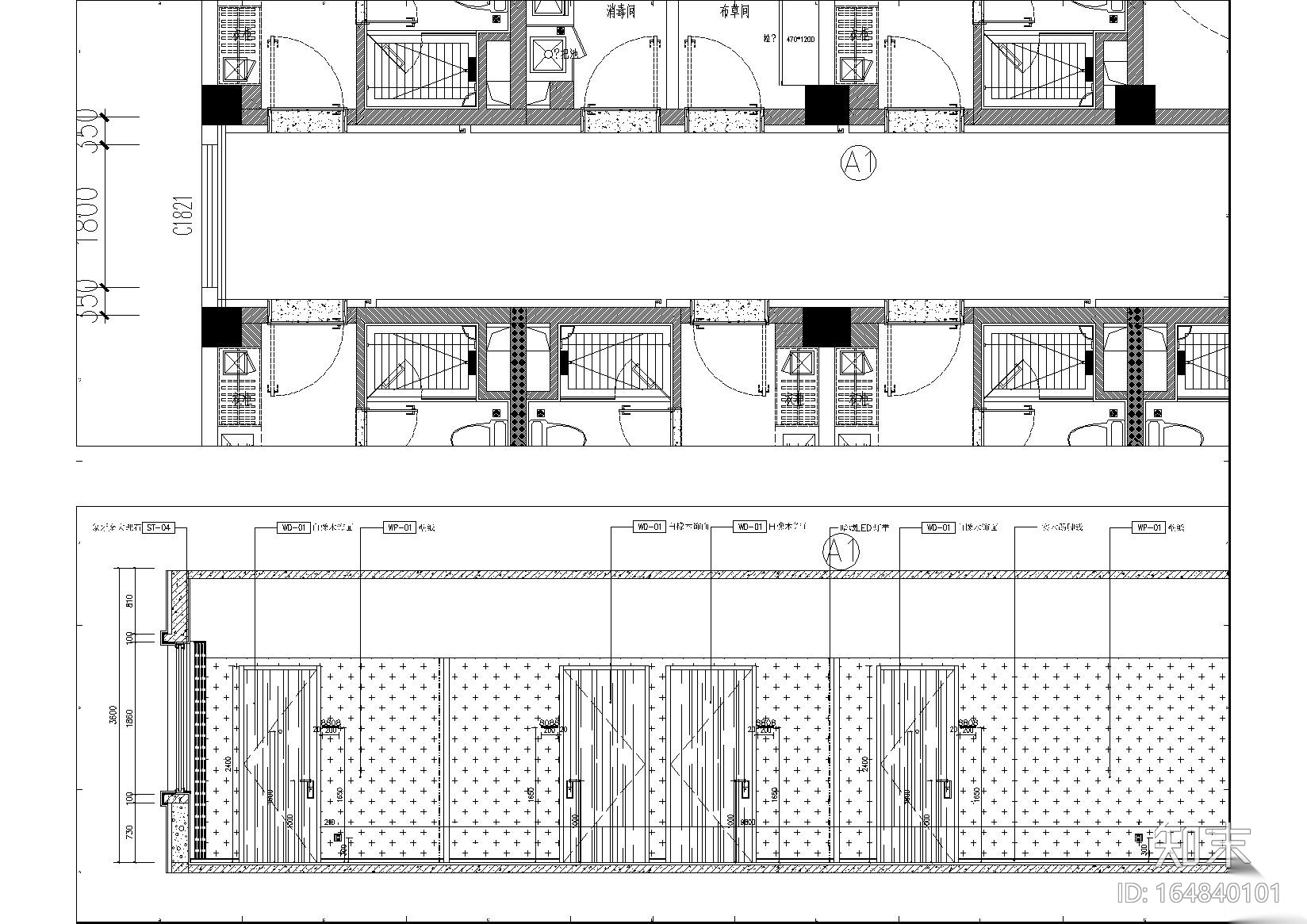 [河南]汝州商务酒店CAD施工图_附效果图cad施工图下载【ID:164840101】