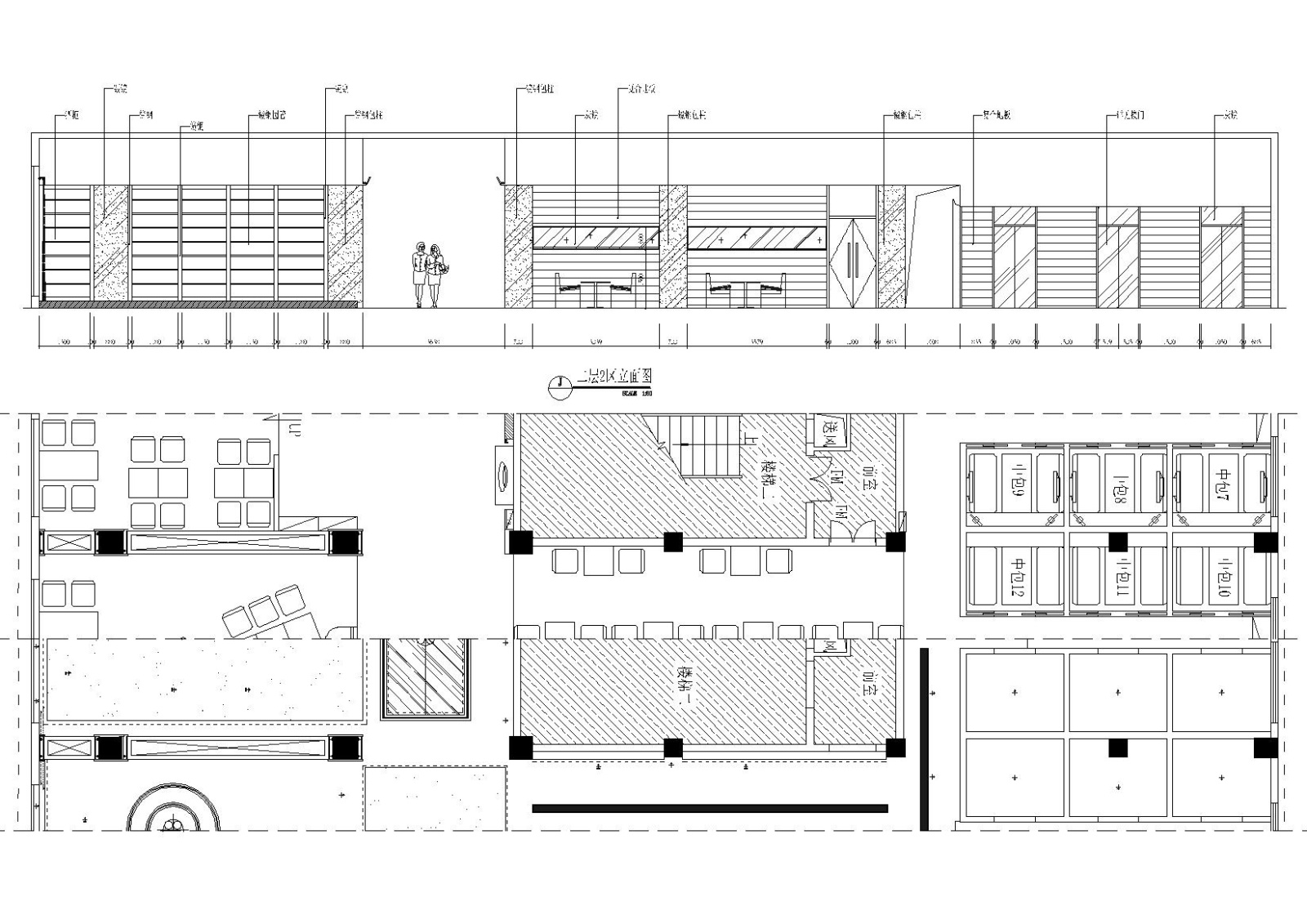 [武汉]邦可西餐厅咖啡厅室内装饰设计施工图cad施工图下载【ID:160422162】