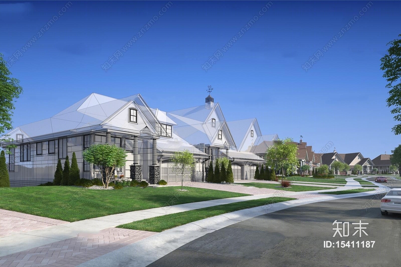 现代建筑街景3D模型下载【ID:15411187】