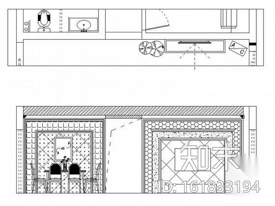 [重庆]典雅中式三居室样板间室内装修施工图（含效果）cad施工图下载【ID:161833194】