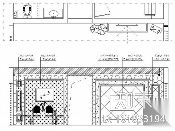 [重庆]典雅中式三居室样板间室内装修施工图（含效果）cad施工图下载【ID:161833194】