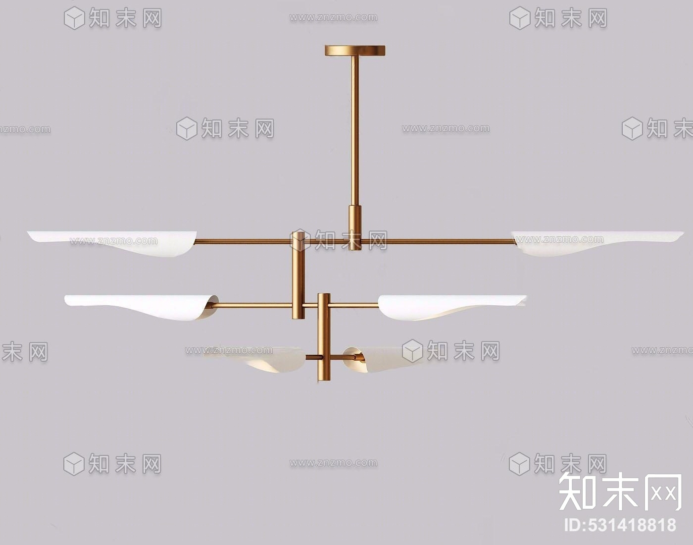 现代金属吊灯3D模型下载【ID:531418818】