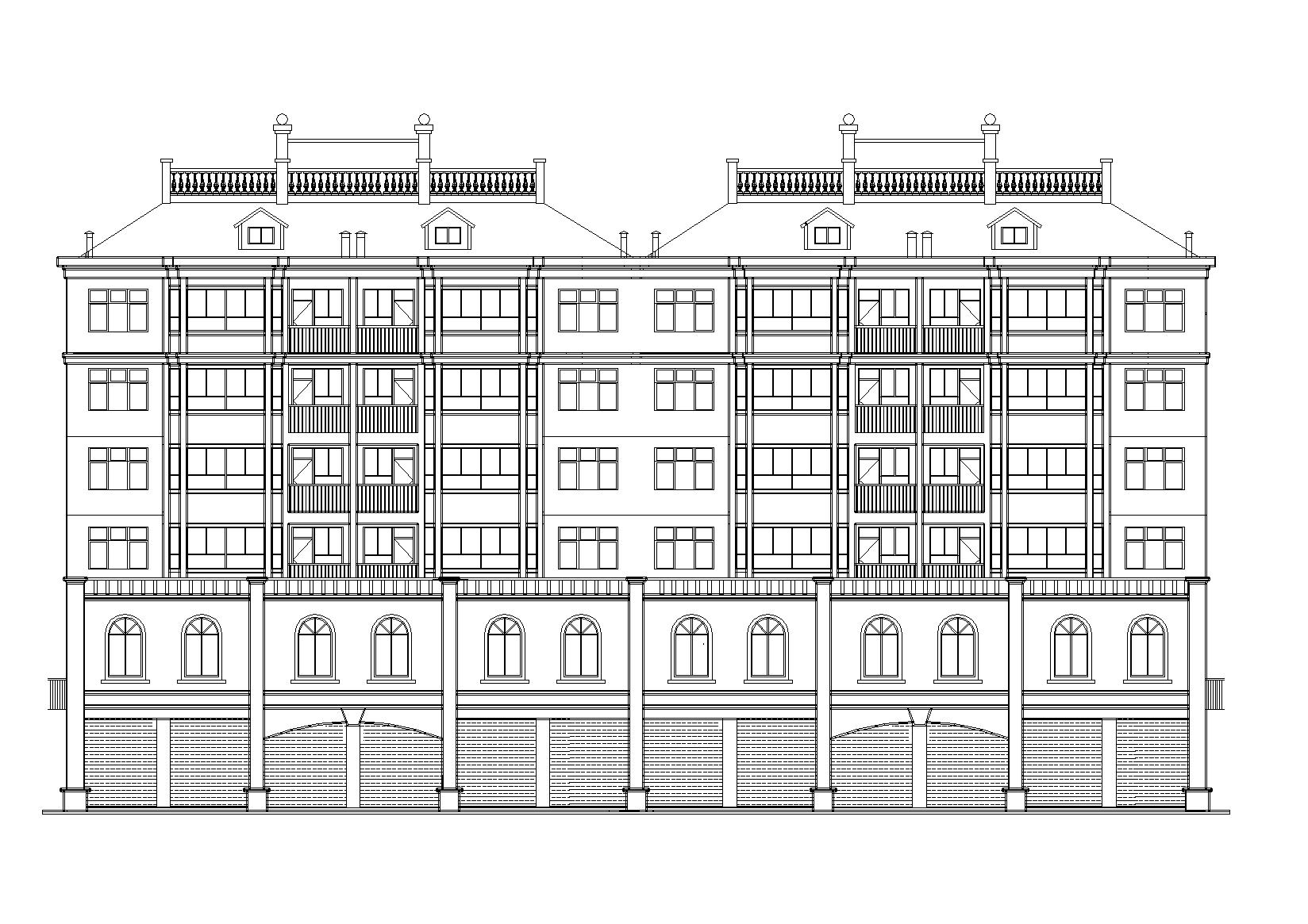 多层坡屋顶砖混阁楼底商住宅楼建筑施工图cad施工图下载【ID:165393131】