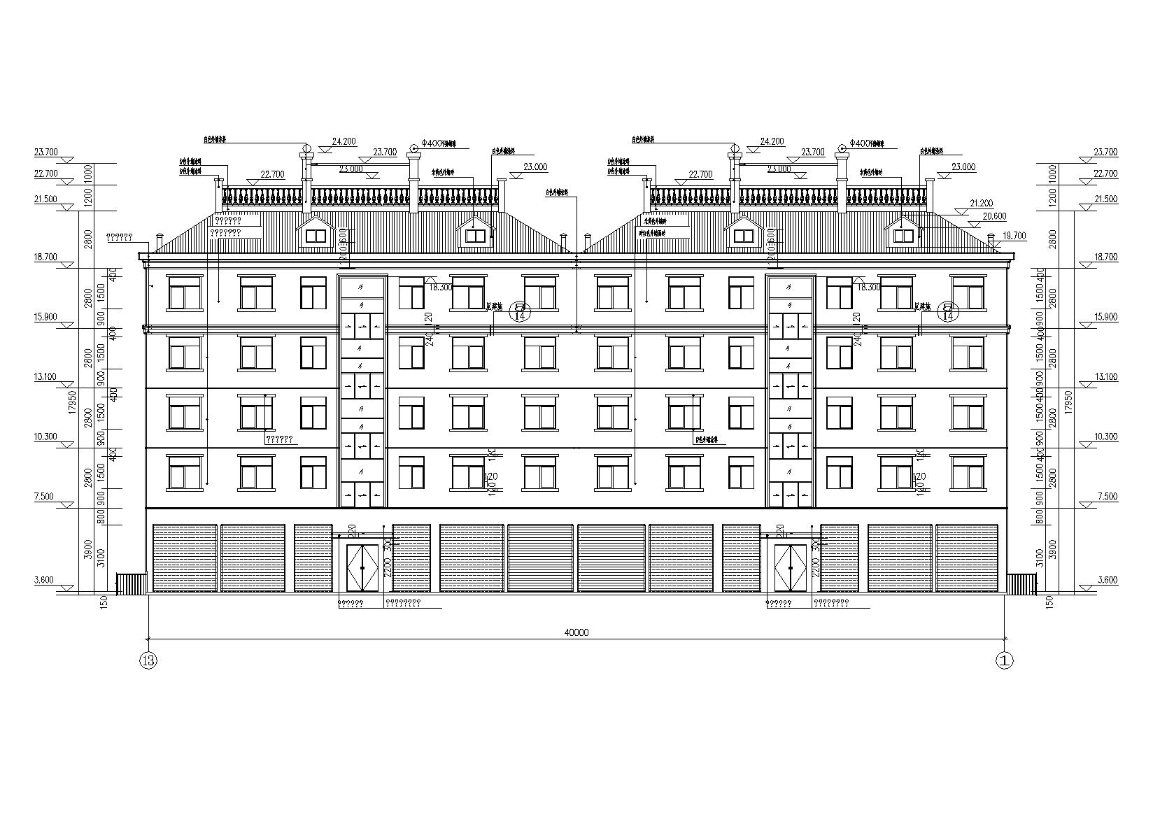 多层坡屋顶砖混阁楼底商住宅楼建筑施工图cad施工图下载【ID:165393131】