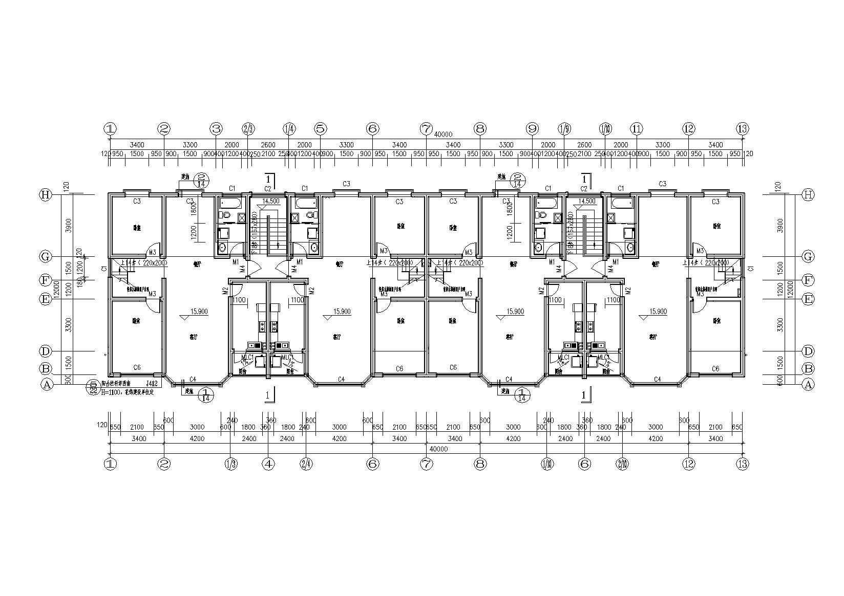 多层坡屋顶砖混阁楼底商住宅楼建筑施工图cad施工图下载【ID:165393131】