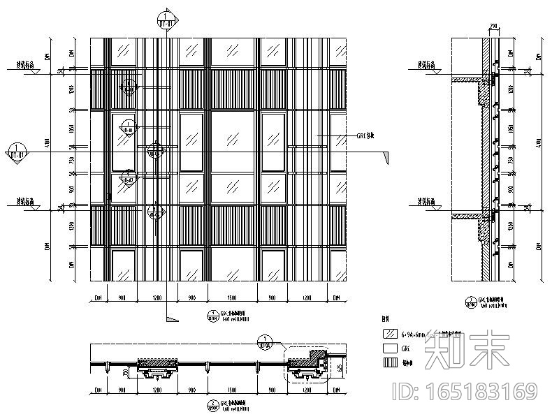 特殊板幕墙系统标准图CAD施工图下载【ID:165183169】