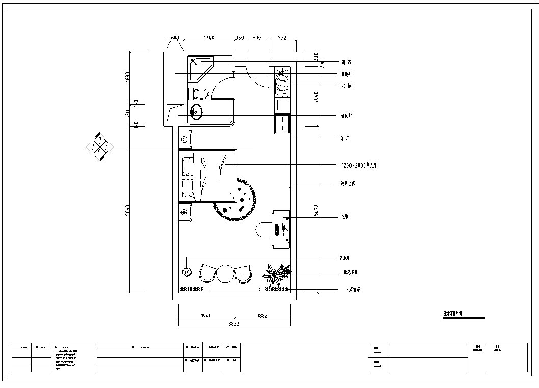某大厦茶园宾馆室内设计装修施工图（含43张）cad施工图下载【ID:160412104】