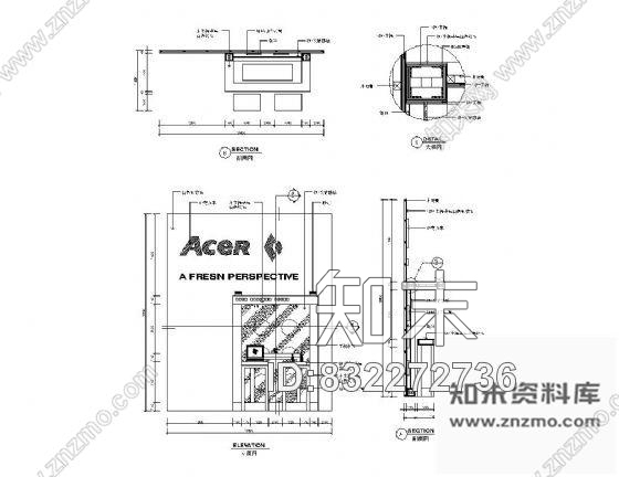 图块/节点通讯店墙面装饰详图Ⅱcad施工图下载【ID:832272736】