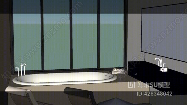 现代浴室SU模型下载【ID:426348042】