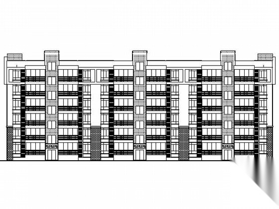 某六层一梯四住宅楼建筑施工图（南梯）cad施工图下载【ID:167627162】