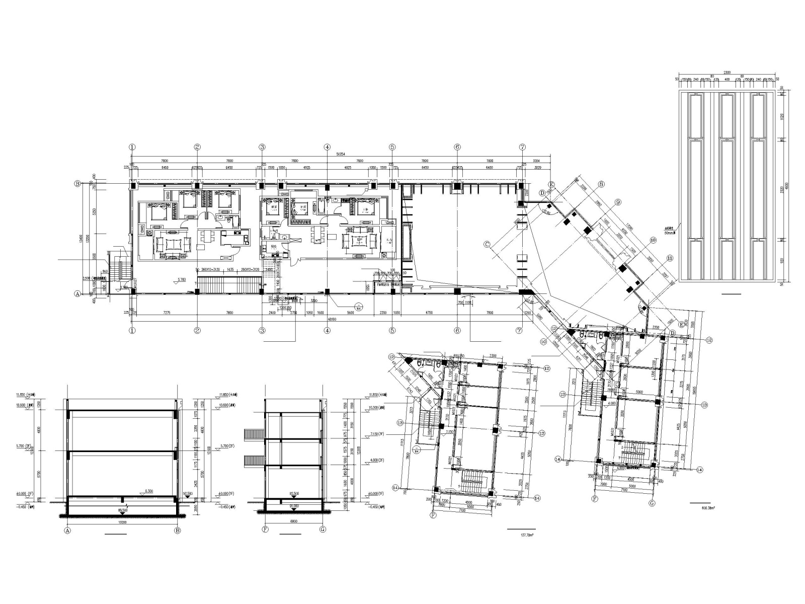 L型售楼部建筑施工图（CAD）cad施工图下载【ID:160719179】