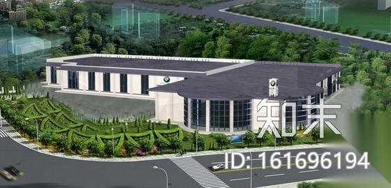 某现代时尚汽车展厅装修施工图（含效果模型）cad施工图下载【ID:161696194】