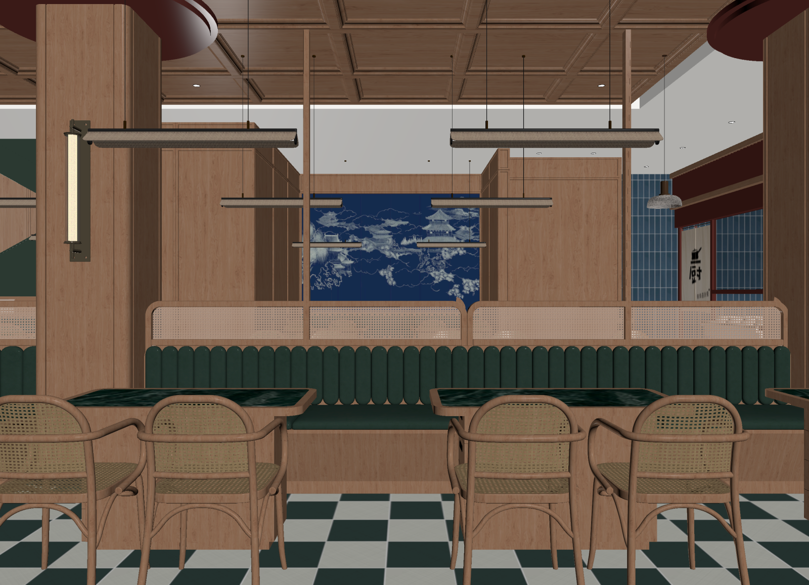 现代中餐厅3D模型下载【ID:1214295595】