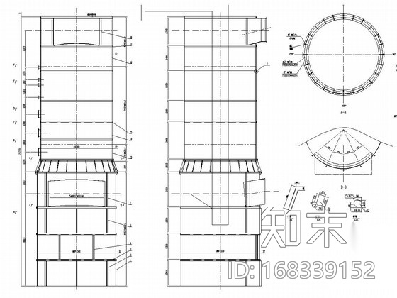 脱硫塔结构施工图cad施工图下载【ID:168339152】