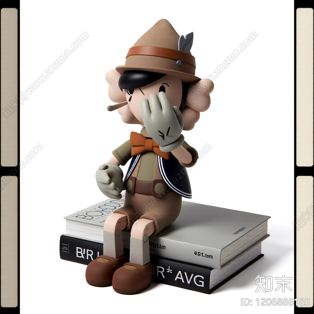 戴帽人物雕塑摆件3D模型下载【ID:1206886185】