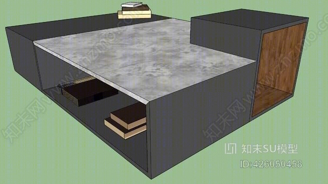 大理石布局咖啡桌SU模型下载【ID:426050458】