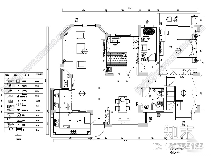 嘉宝花园美式复式样板房设计施工图（附效果图）cad施工图下载【ID:180755165】