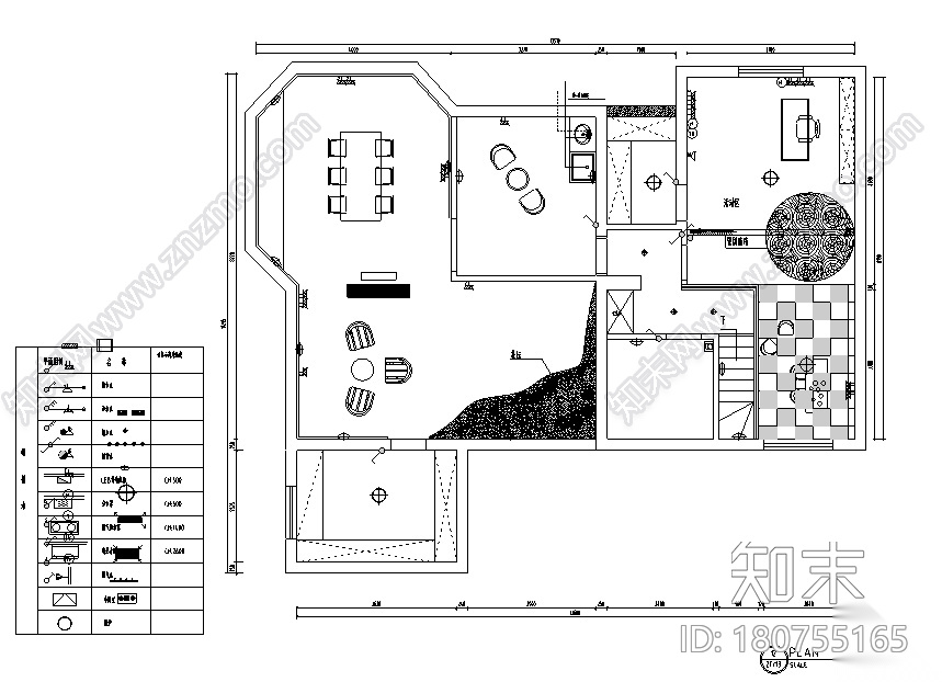 嘉宝花园美式复式样板房设计施工图（附效果图）cad施工图下载【ID:180755165】