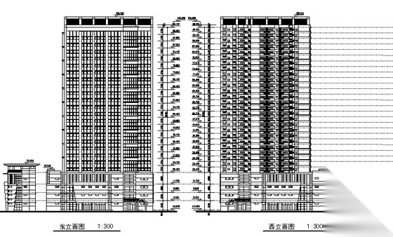 [西安]某三十一层商业综合办公楼(办公、公寓、餐饮、俱...cad施工图下载【ID:166060190】