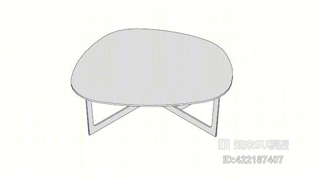 海塔岛有机咖啡桌SU模型下载【ID:422187407】