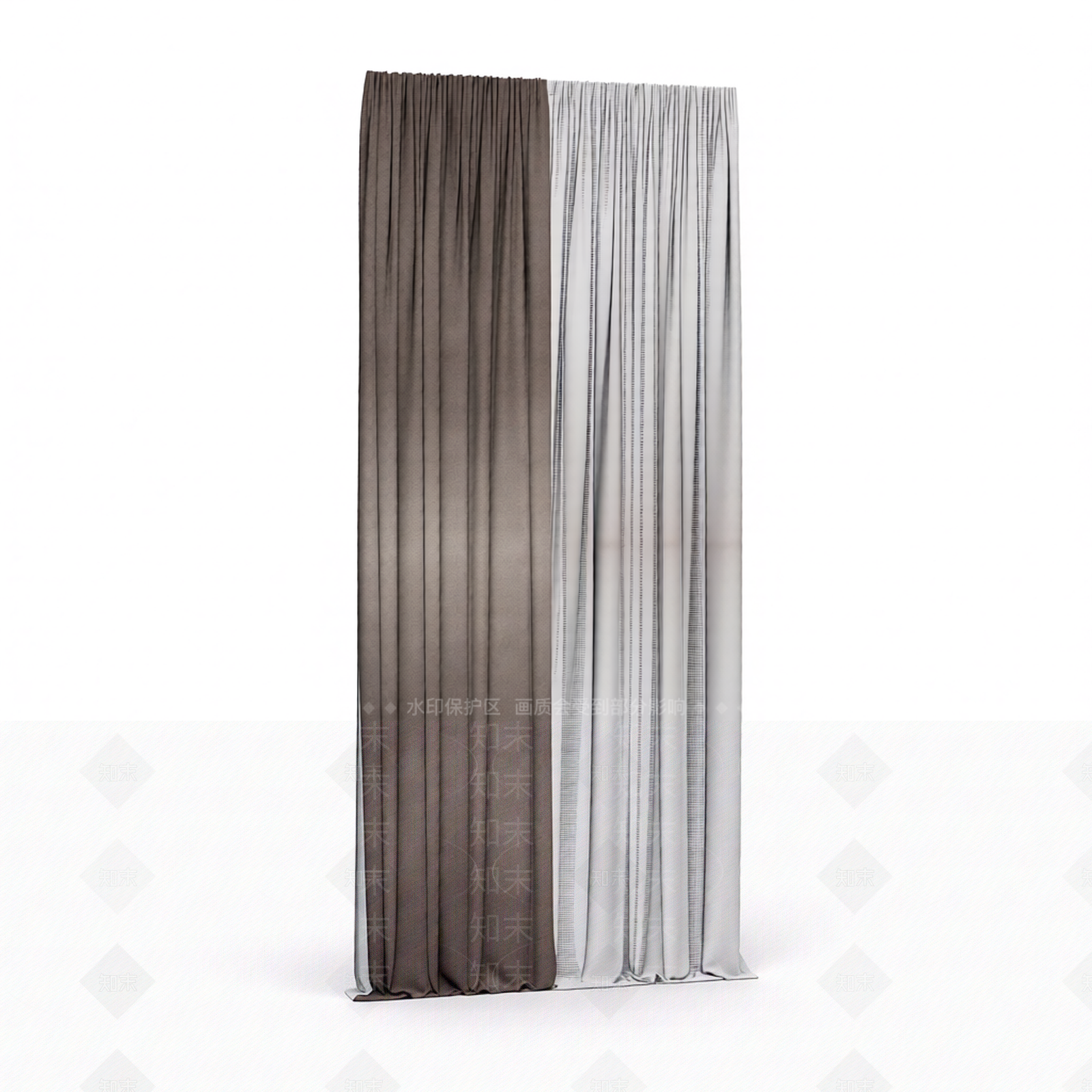 双色窗帘组合模型3D模型下载【ID:1206185225】