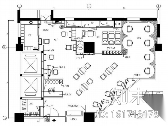 尖端时尚流线型美发店室内施工图（含高清效果图）施工图下载【ID:161718178】