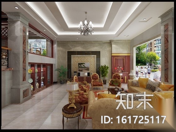 [广东]欧式四层别墅施工图（含效果）施工图下载【ID:161725117】