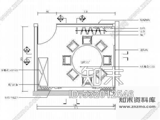 施工图餐饮小包间装修图cad施工图下载【ID:532012546】