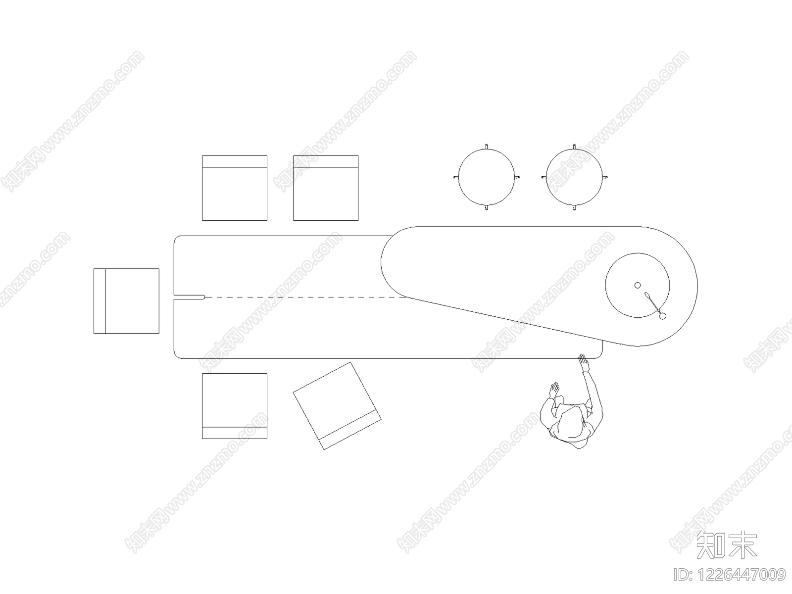 现代桌子CAD图纸