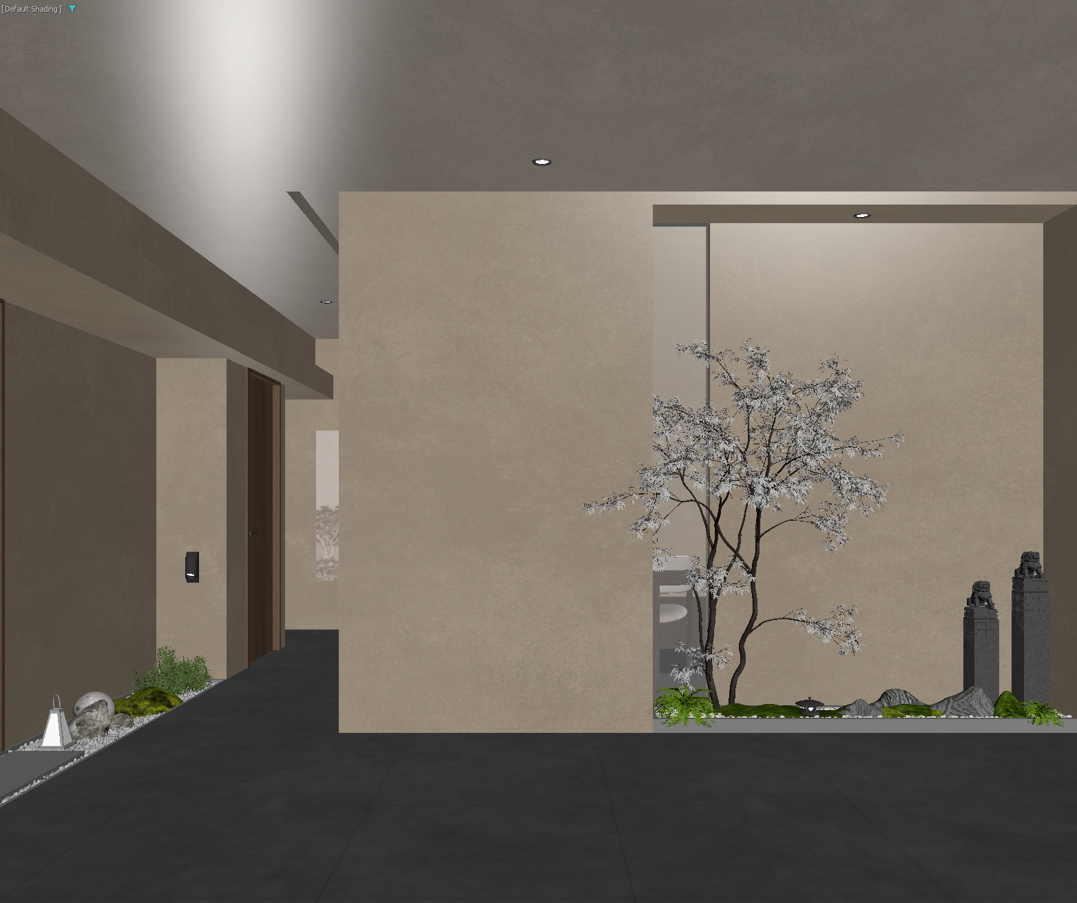 侘寂酒店走廊3D模型下载【ID:1215136804】