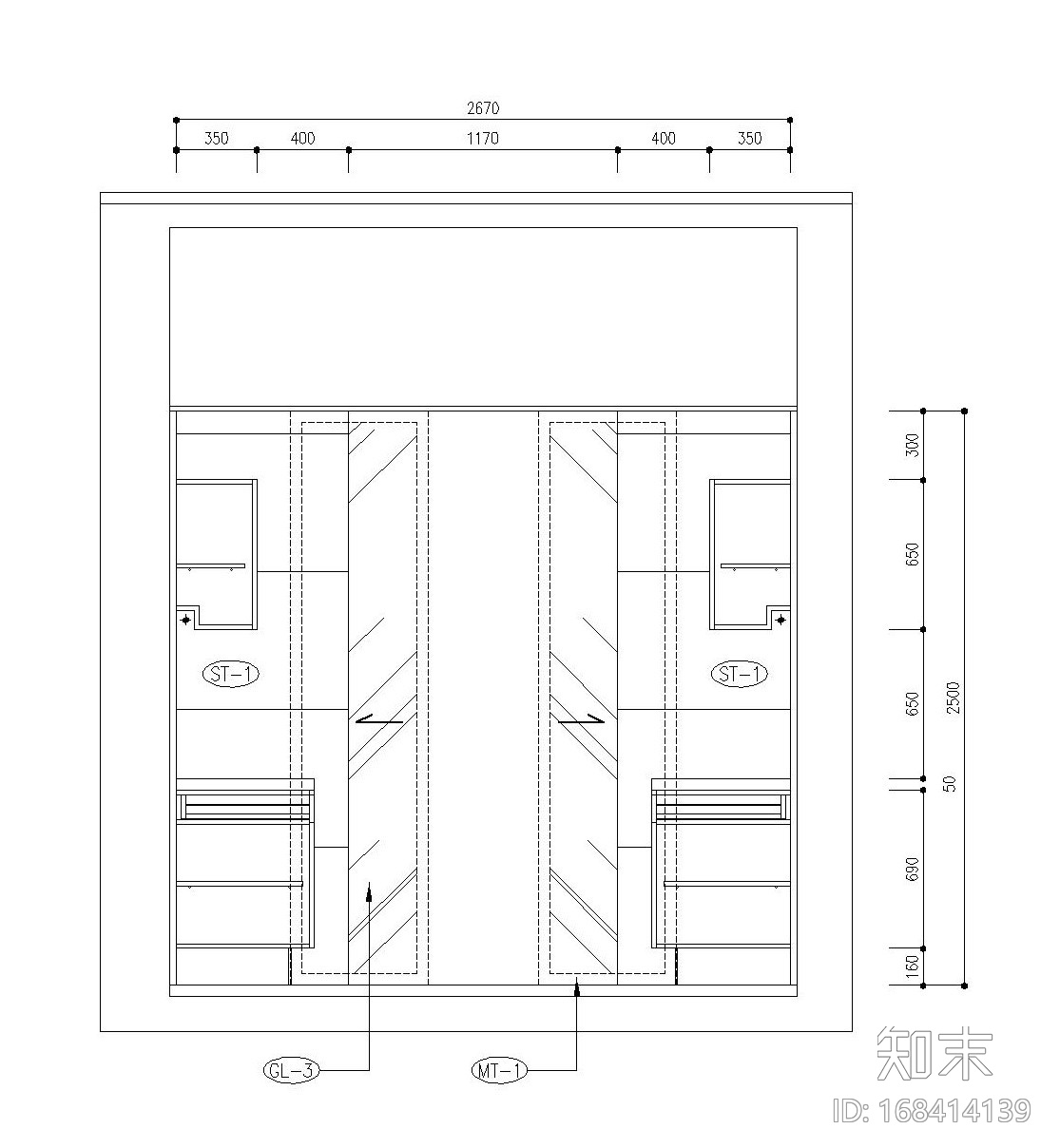 [深圳]现代简约风格华侨城样板间装修施工图（附手绘效果...施工图下载【ID:168414139】