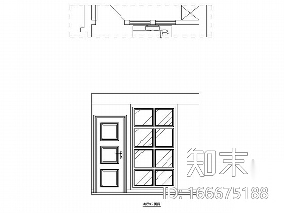 花园洋房简约欧式风格两居室室内装修施工图（含效果）cad施工图下载【ID:166675188】