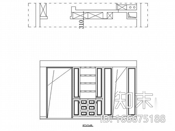 花园洋房简约欧式风格两居室室内装修施工图（含效果）cad施工图下载【ID:166675188】