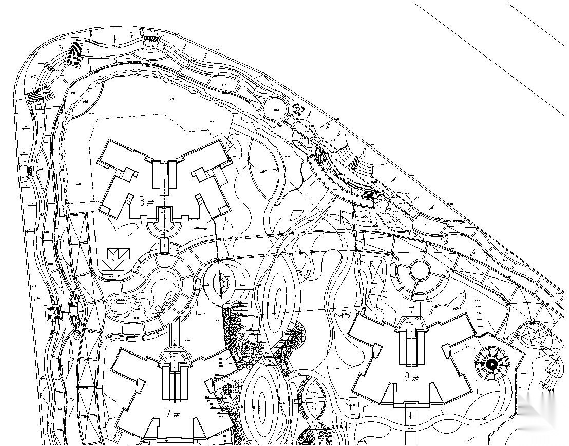 [上海]某半岛花园全套施工图（包含+35个CAD）施工图下载【ID:161069183】