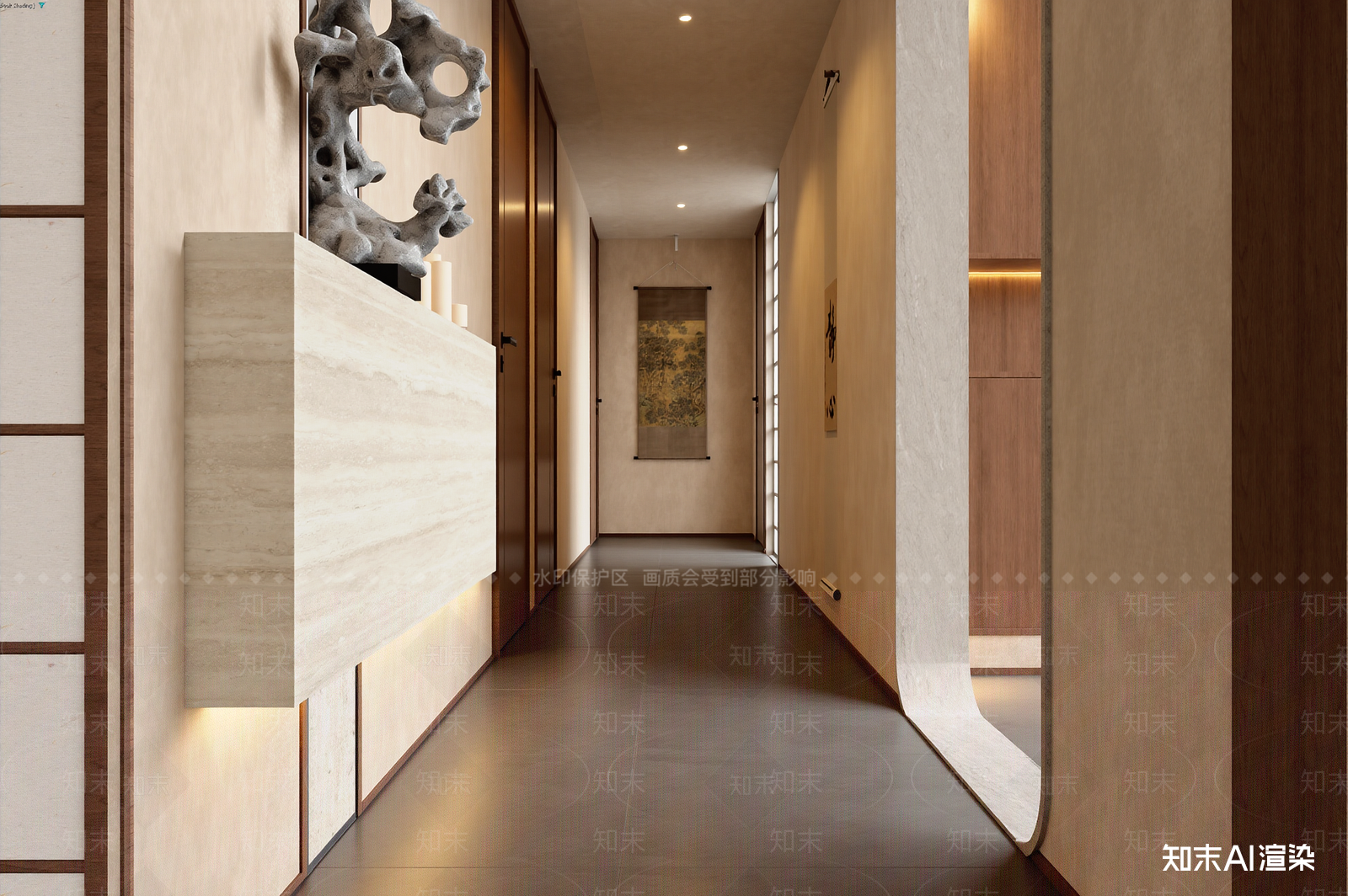 新中式玄关3D模型下载【ID:1221709318】