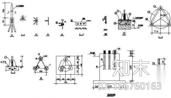避雷针制造及基础图cad施工图下载【ID:166760163】