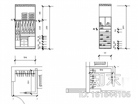 中式风二居家装装修图cad施工图下载【ID:161844106】