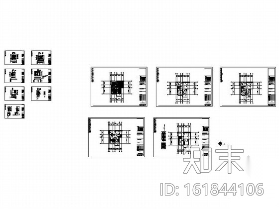 中式风二居家装装修图cad施工图下载【ID:161844106】