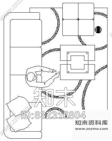 图块/节点沙发图块6cad施工图下载【ID:832316804】