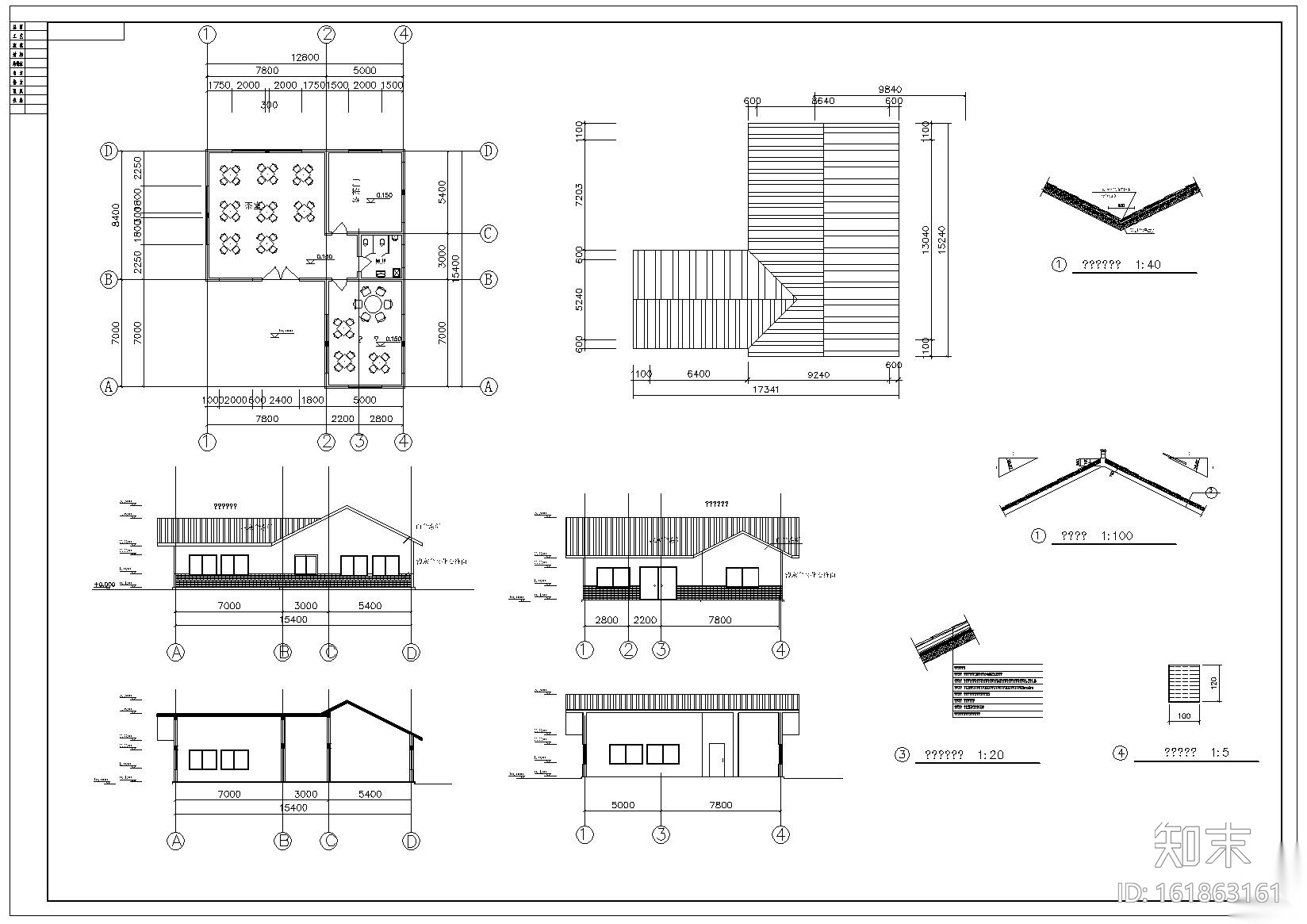 中式风格元素CAD图纸cad施工图下载【ID:161863161】