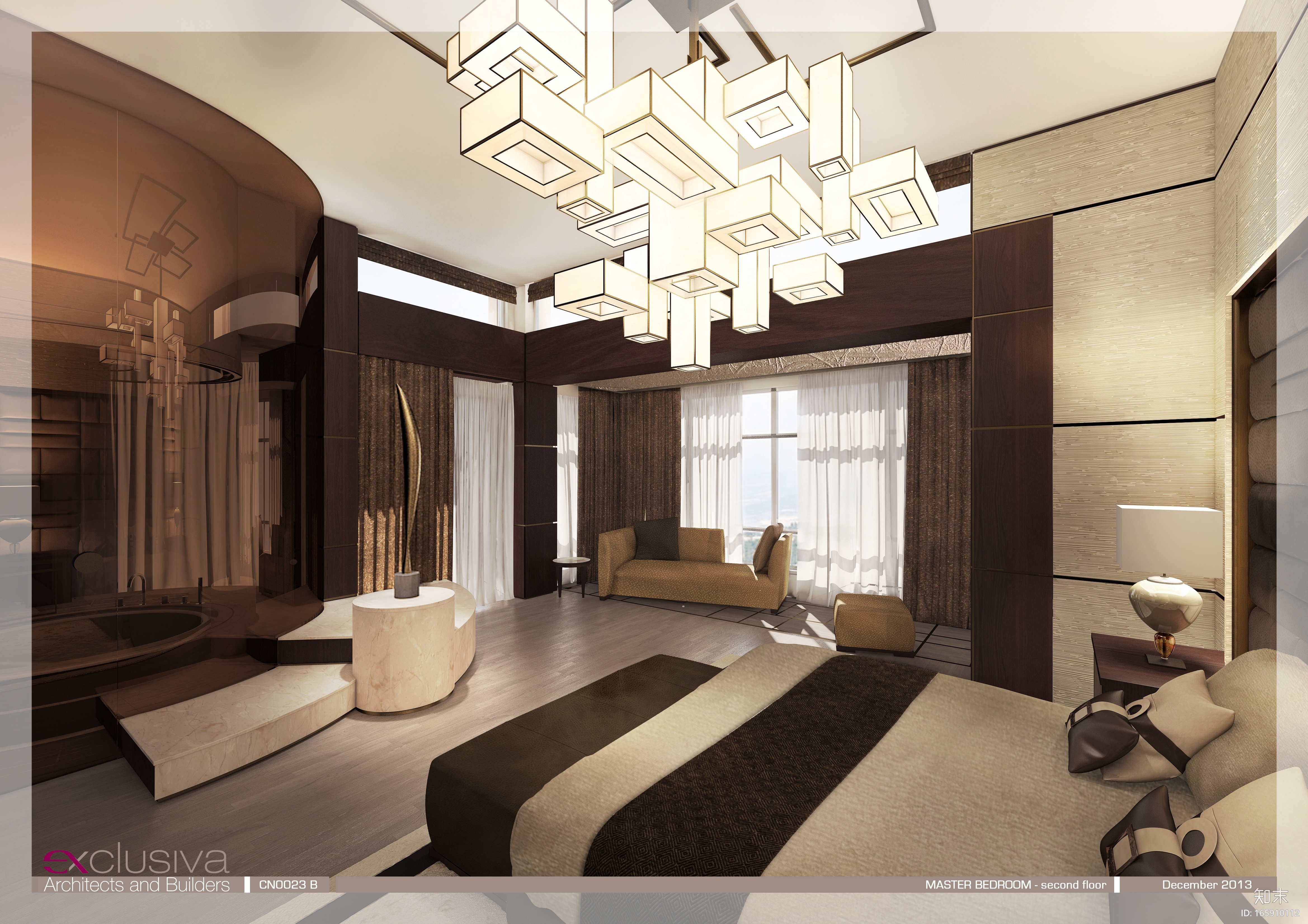 [四川]麓湖生态城别墅B户型样板间设计施工图（附效果图...施工图下载【ID:165910112】