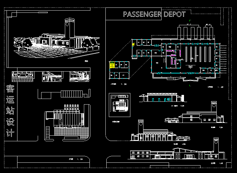 [学生作业1]客运站设计建筑施工图_CAD排版cad施工图下载【ID:164876133】
