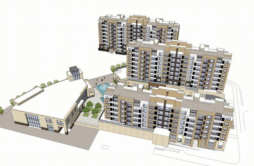 现代多层住宅+集中商业SU模型下载【ID:233243657】