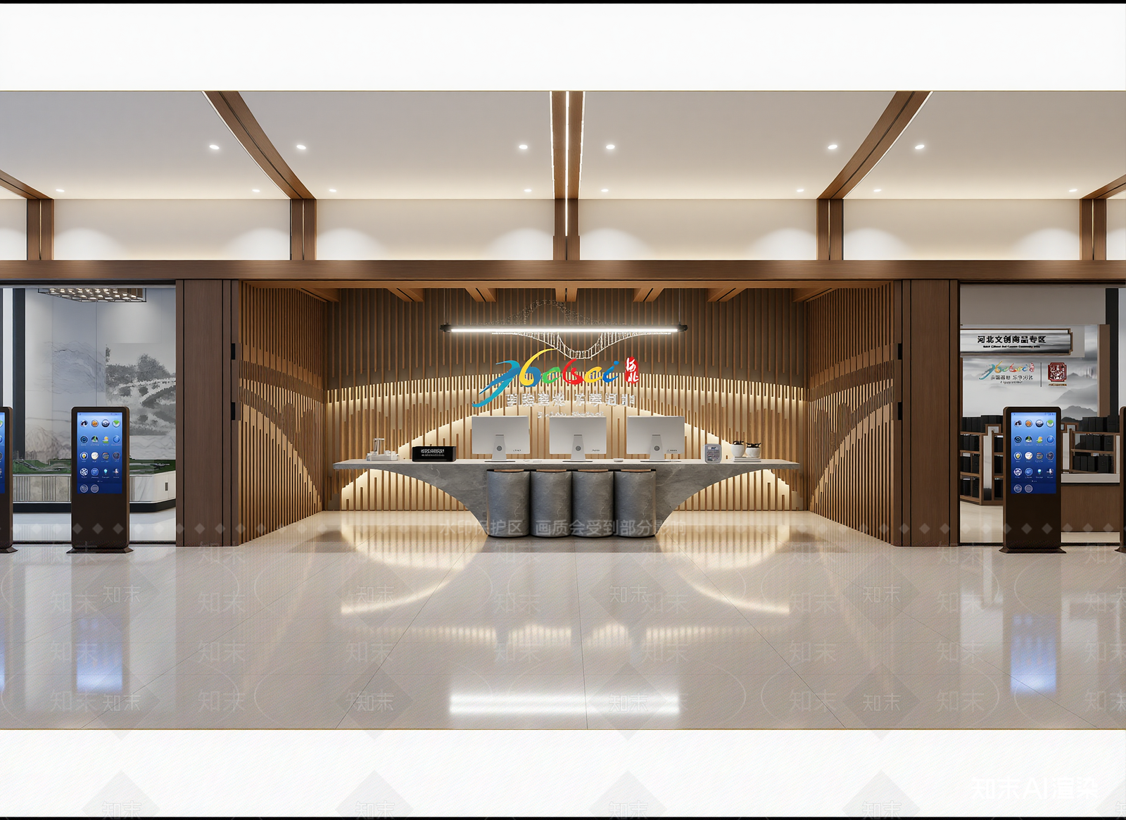 新中式售楼处3D模型下载【ID:1214258205】