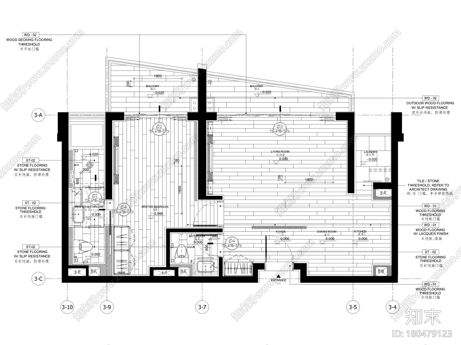 [三亚]山海天85㎡现代单人公寓设计施工图施工图下载【ID:180479123】